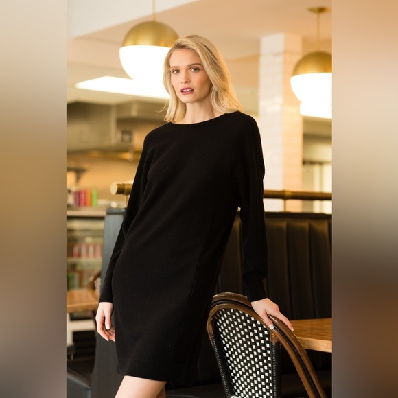 Vince Dresses & Skirts - Vince Ribbed Collar Boatneck Sweater Dress